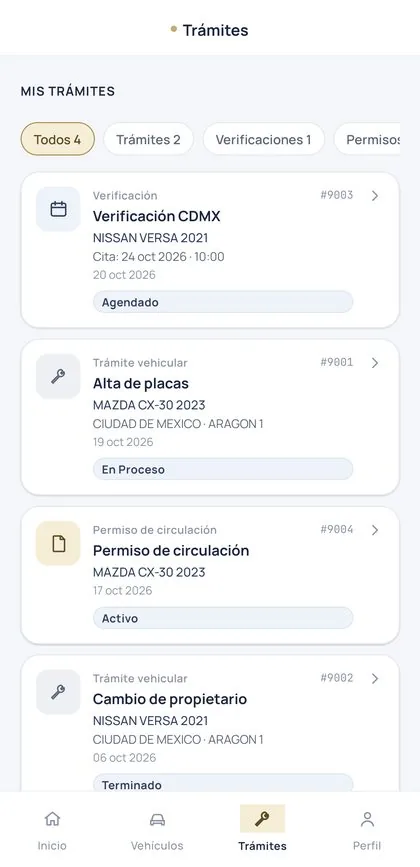 App Gecetra: trámites del cliente